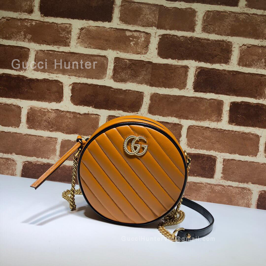 Gucci GG Marmont Mini Diagonal Round Shoulder Bag Bown 550154